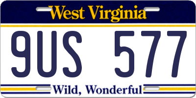 WV license plate 9US577