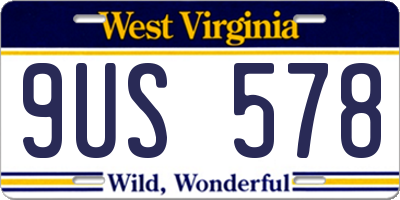 WV license plate 9US578