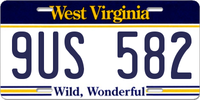 WV license plate 9US582