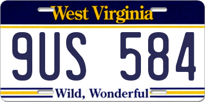 WV license plate 9US584