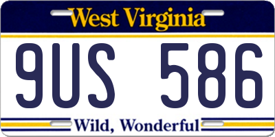 WV license plate 9US586
