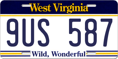 WV license plate 9US587
