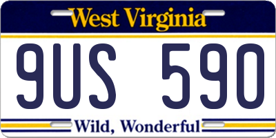 WV license plate 9US590