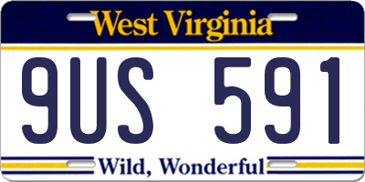 WV license plate 9US591