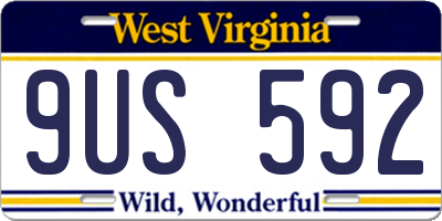 WV license plate 9US592