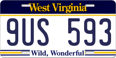 WV license plate 9US593