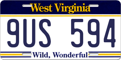 WV license plate 9US594