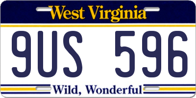WV license plate 9US596