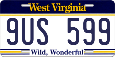 WV license plate 9US599