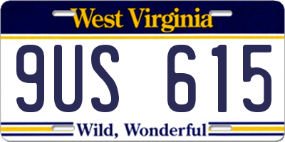 WV license plate 9US615