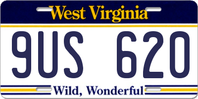 WV license plate 9US620