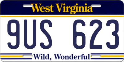 WV license plate 9US623