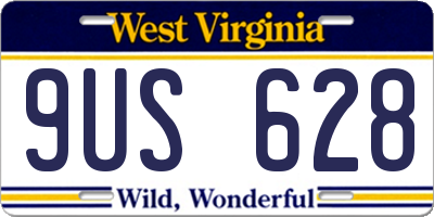 WV license plate 9US628