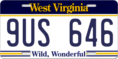 WV license plate 9US646