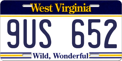 WV license plate 9US652
