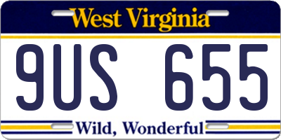 WV license plate 9US655