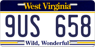 WV license plate 9US658