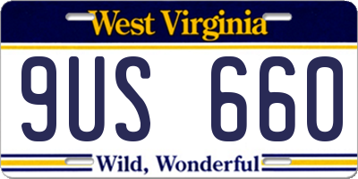 WV license plate 9US660