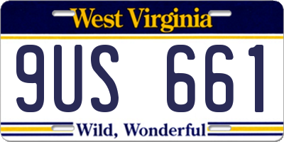 WV license plate 9US661