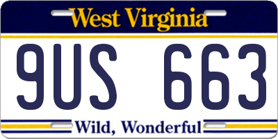 WV license plate 9US663