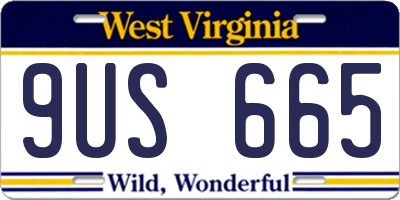 WV license plate 9US665