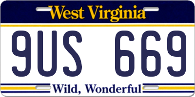 WV license plate 9US669