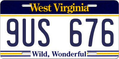 WV license plate 9US676