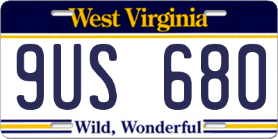 WV license plate 9US680