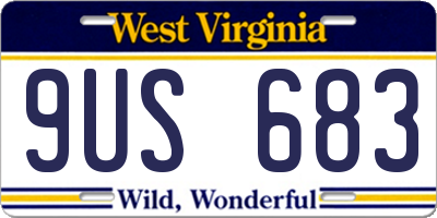 WV license plate 9US683