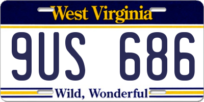 WV license plate 9US686