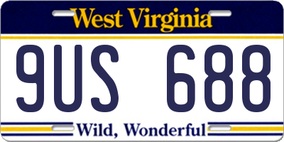 WV license plate 9US688