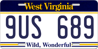 WV license plate 9US689