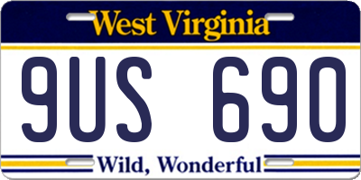 WV license plate 9US690