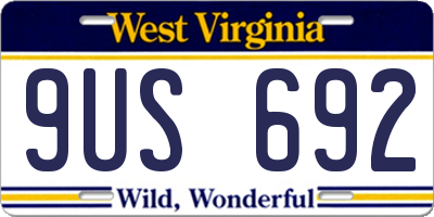 WV license plate 9US692