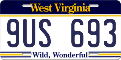 WV license plate 9US693