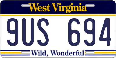 WV license plate 9US694