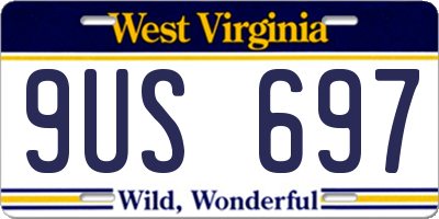 WV license plate 9US697