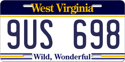 WV license plate 9US698