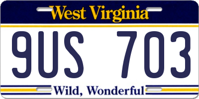 WV license plate 9US703