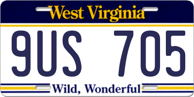 WV license plate 9US705