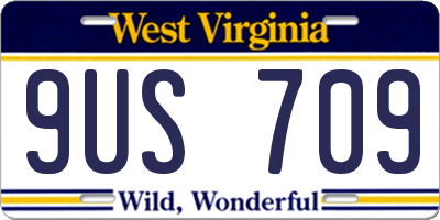 WV license plate 9US709