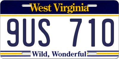 WV license plate 9US710