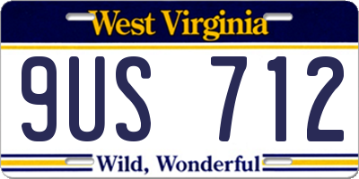 WV license plate 9US712