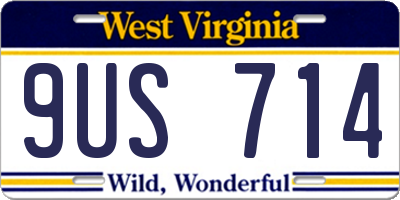 WV license plate 9US714