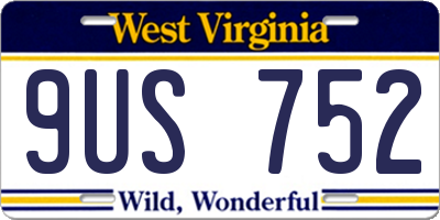 WV license plate 9US752