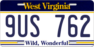 WV license plate 9US762
