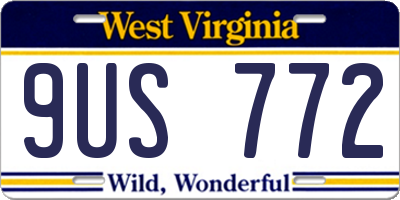 WV license plate 9US772