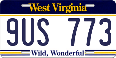 WV license plate 9US773