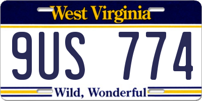 WV license plate 9US774