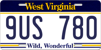 WV license plate 9US780